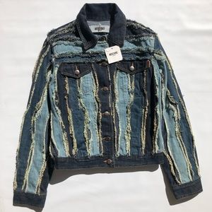 90s/00s brand new moschino patchwork denim jacket